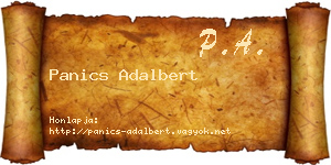 Panics Adalbert névjegykártya